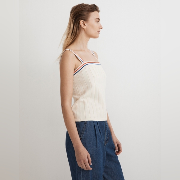 KULE Remy Sweater Tank In Cream - Picture 2 of 10